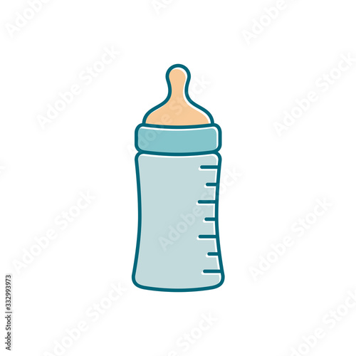 bottle icon, baby bottle icon in trendy flat design