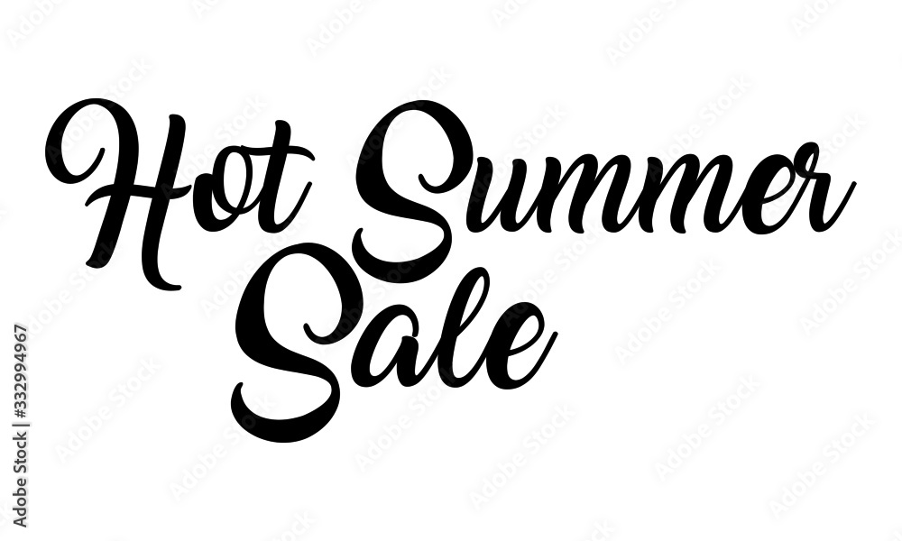 Hot Summer sale calligraphy Cursive Letters on white background. Hot Summer sale calligraphy Cursive Letters on white background.