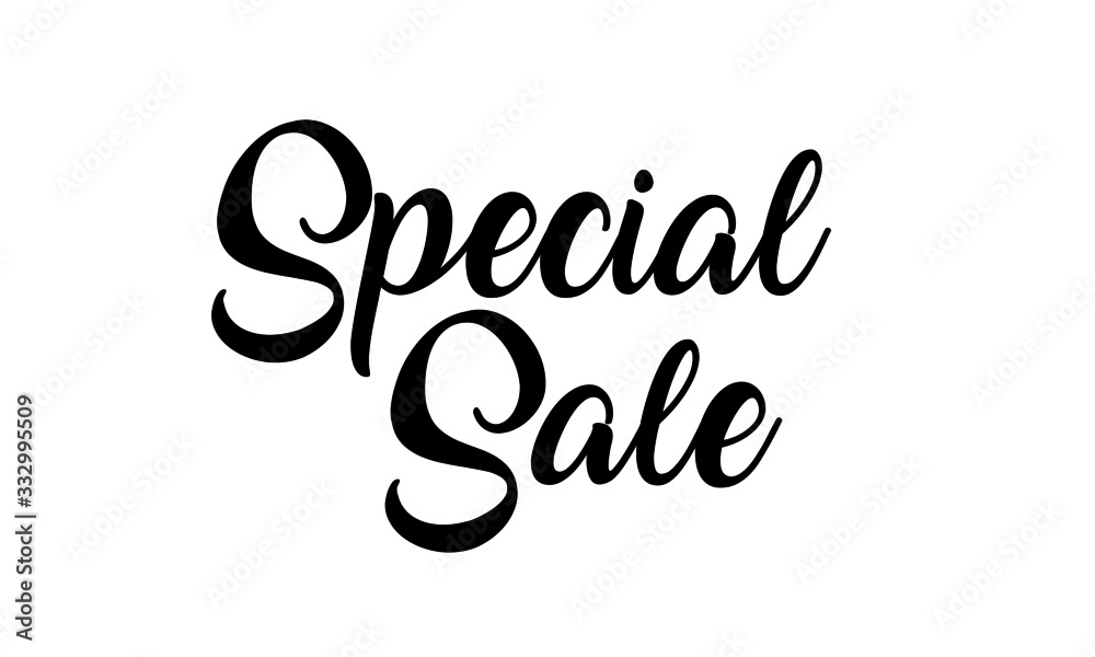 Special sale calligraphy letters on white background.