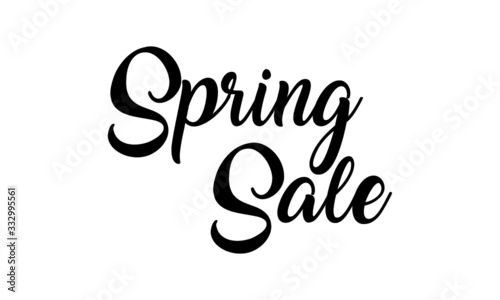 Spring sale postcard calligraphy on white background.