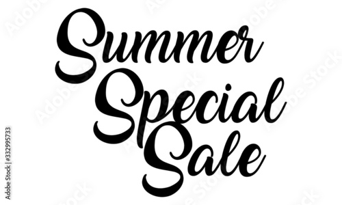 Summer Special sale calligraphy letters on white background.