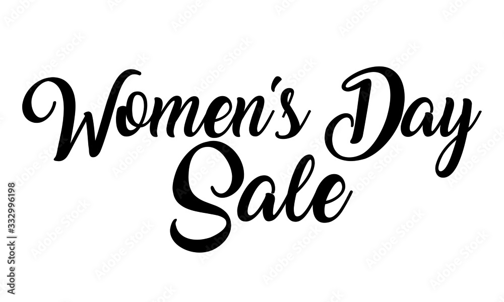Women's Day sale Creative handwritten lettering on white background