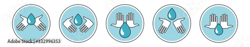 Sticker or nameplate template. Recommendations for the prevention of viral infectious diseases. A preventive measure to maintain health. Please wash your hands! Isolated vector elements.