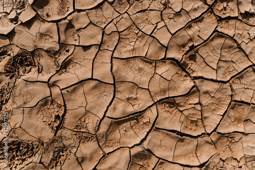 Cracked ground from drought.