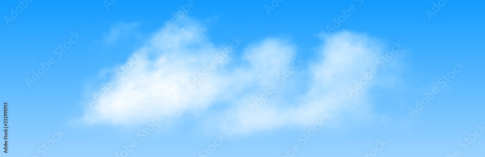 Realistic isolated cloud on blue sky background. Vector.