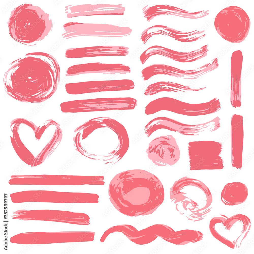 Collection of ink, ink, brush strokes, brushes, lines, grungy