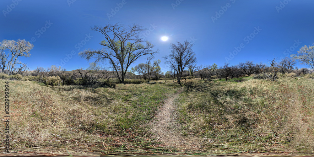 Desert hiking path 360 photo sphere
