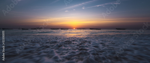 Dramatic view of a sunset in the right moment from the beach
