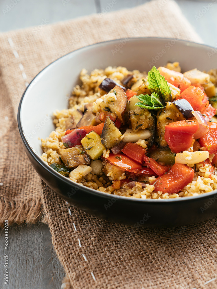 Mediterranean Vegetables on Freekeh Mediterranean Vegetables on Freekeh