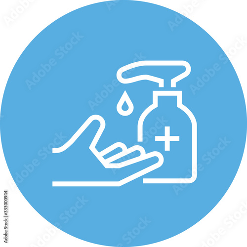 Hand With Soap Dispenser Outline Icon