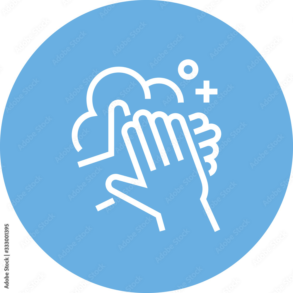 Two Hands Scrubbing With Soap Outline Icon Two Hands Scrubbing With Soap Outline Icon