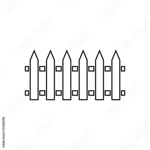 Fence line icon. Editable Vector Symbol Illustration.