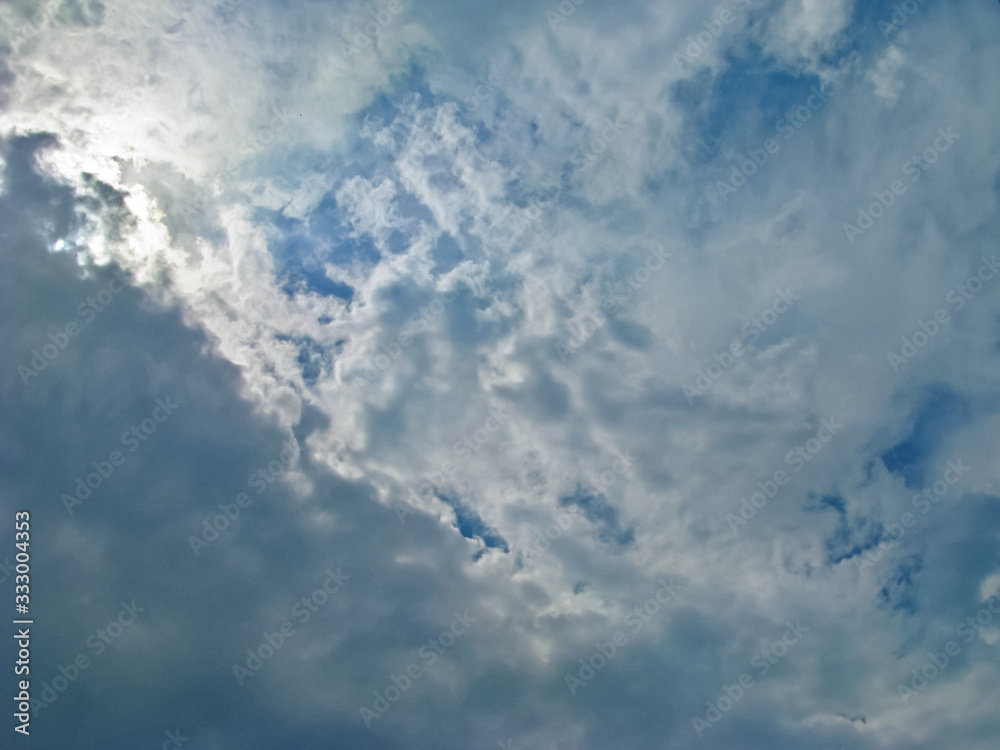 Two Forces Clashed in Heaven, Dark and Light Clouds Forming a Grandiose Relief Picture Two Forces Clashed in Heaven, Dark and Light Clouds Forming a Grandiose Relief Picture