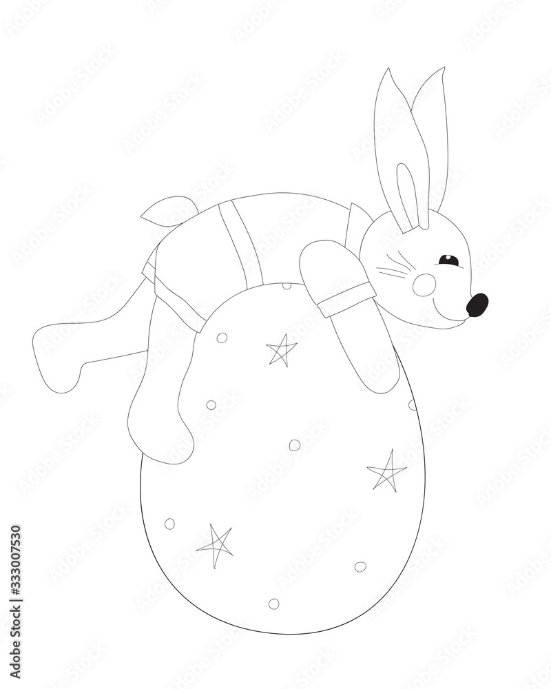 Rabbit with egg coloring page Rabbit with egg coloring page