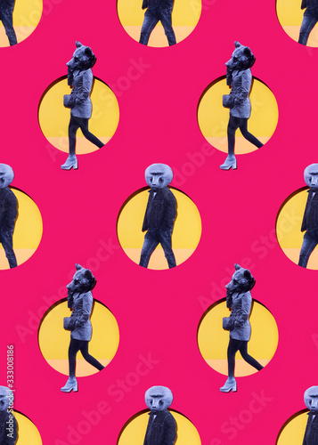 Infinite pattern of animal people