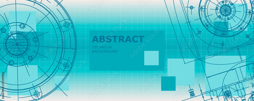 Abstract drawing. Mechanical engineering drawing. Engineering technological vector wallpaper