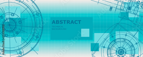 Abstract drawing. Mechanical engineering drawing. Engineering technological vector wallpaper