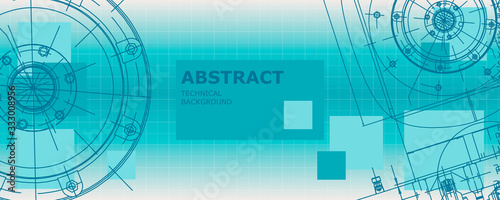 Abstract drawing. Mechanical engineering drawing. Engineering technological vector wallpaper