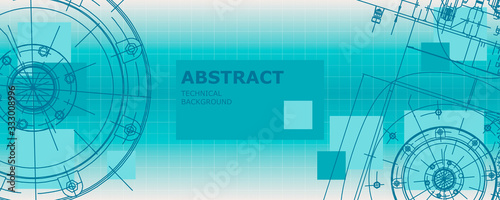 Abstract drawing. Mechanical engineering drawing. Engineering technological vector wallpaper