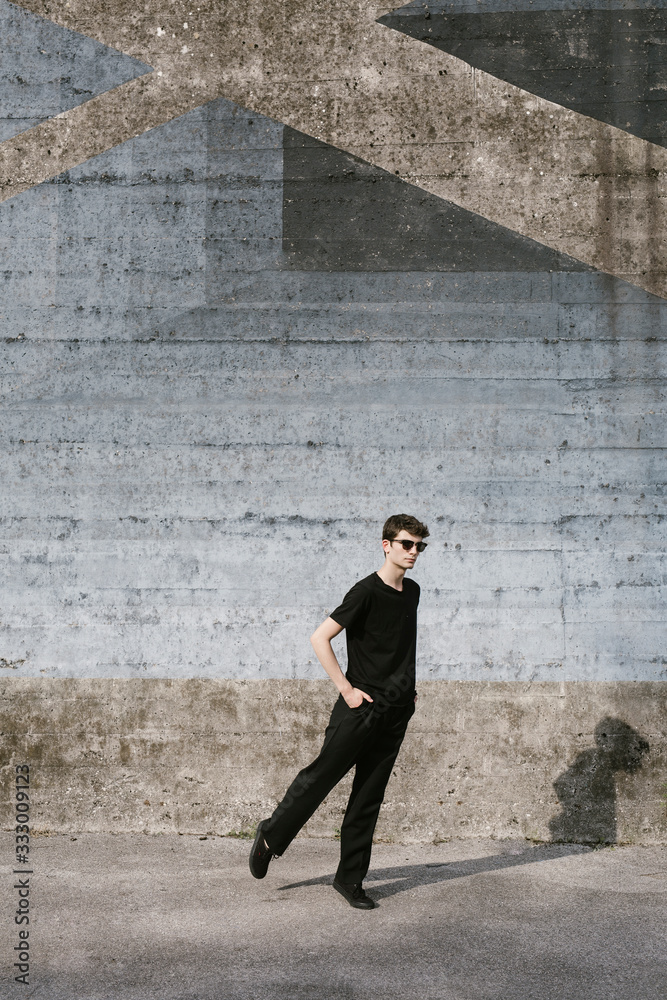 Young man dancing on street Young man dancing on street