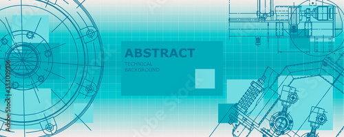 Abstract drawing. Mechanical engineering drawing. Engineering technological vector wallpaper