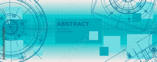 Abstract drawing. Mechanical engineering drawing. Engineering technological vector wallpaper