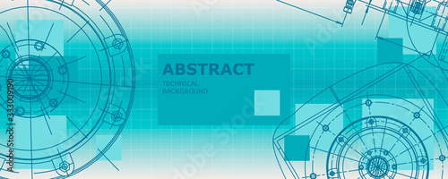 Abstract drawing. Mechanical engineering drawing. Engineering technological vector wallpaper