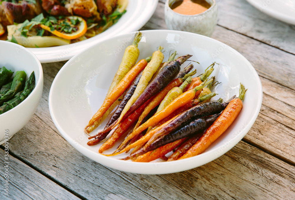 Roasted rainbow carrots