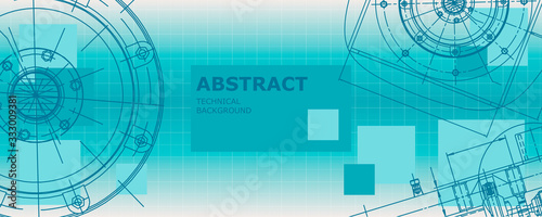 Abstract drawing. Mechanical engineering drawing. Engineering technological vector wallpaper