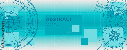 Abstract drawing. Mechanical engineering drawing. Engineering technological vector wallpaper
