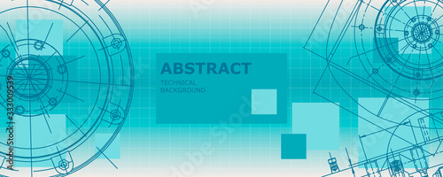 Abstract drawing. Mechanical engineering drawing. Engineering technological vector wallpaper