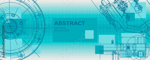 Abstract drawing. Mechanical engineering drawing. Engineering technological vector wallpaper