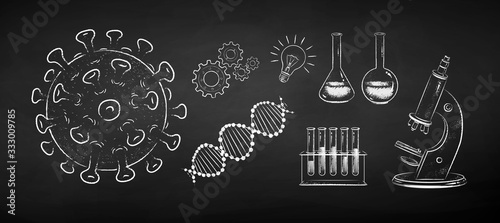 Collection of Coronavirus research concept