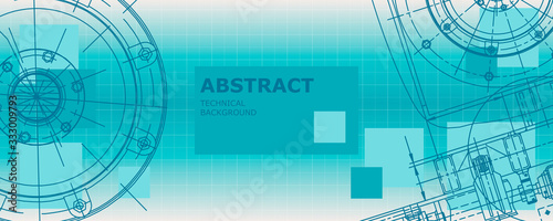 Abstract drawing. Mechanical engineering drawing. Engineering technological vector wallpaper