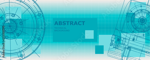 Abstract drawing. Mechanical engineering drawing. Engineering technological vector wallpaper