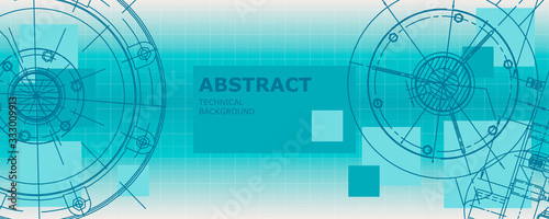 Abstract drawing. Mechanical engineering drawing. Engineering technological vector wallpaper