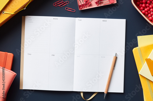 Blank page of weekly planner photo