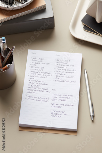 To do list in white notepad