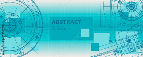 Abstract drawing. Mechanical engineering drawing. Engineering technological vector wallpaper