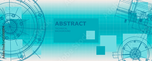 Abstract drawing. Mechanical engineering drawing. Engineering technological vector wallpaper