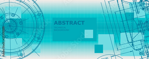 Abstract drawing. Mechanical engineering drawing. Engineering technological vector wallpaper