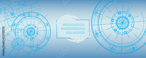 Abstract background concept mechanical engineering drawing
