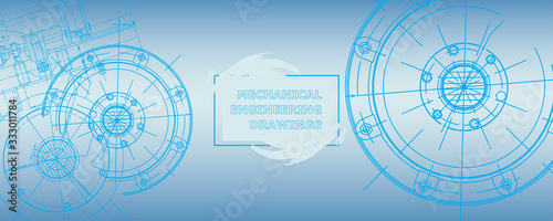 Abstract background concept mechanical engineering drawing