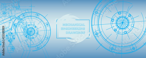 Abstract background concept mechanical engineering drawing