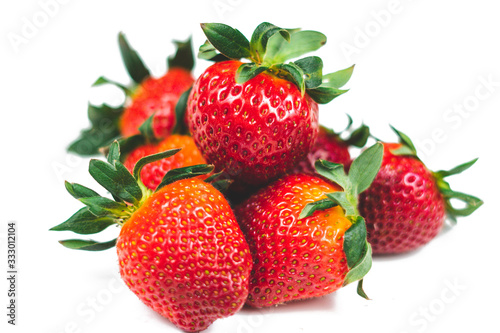 Strawberries on a white background isolate. Juicy Red Strawberry