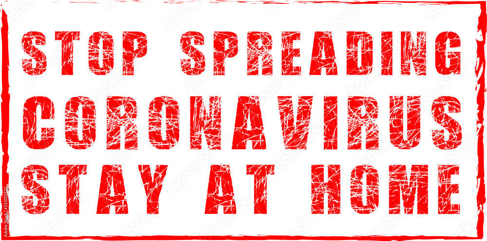 Stop Spreading Coronavirus warning red grunge text. Trendy design element for prints, web pages, banners, posters and background Stop Spreading Coronavirus warning red grunge text. Trendy design element for prints, web pages, banners, posters and background