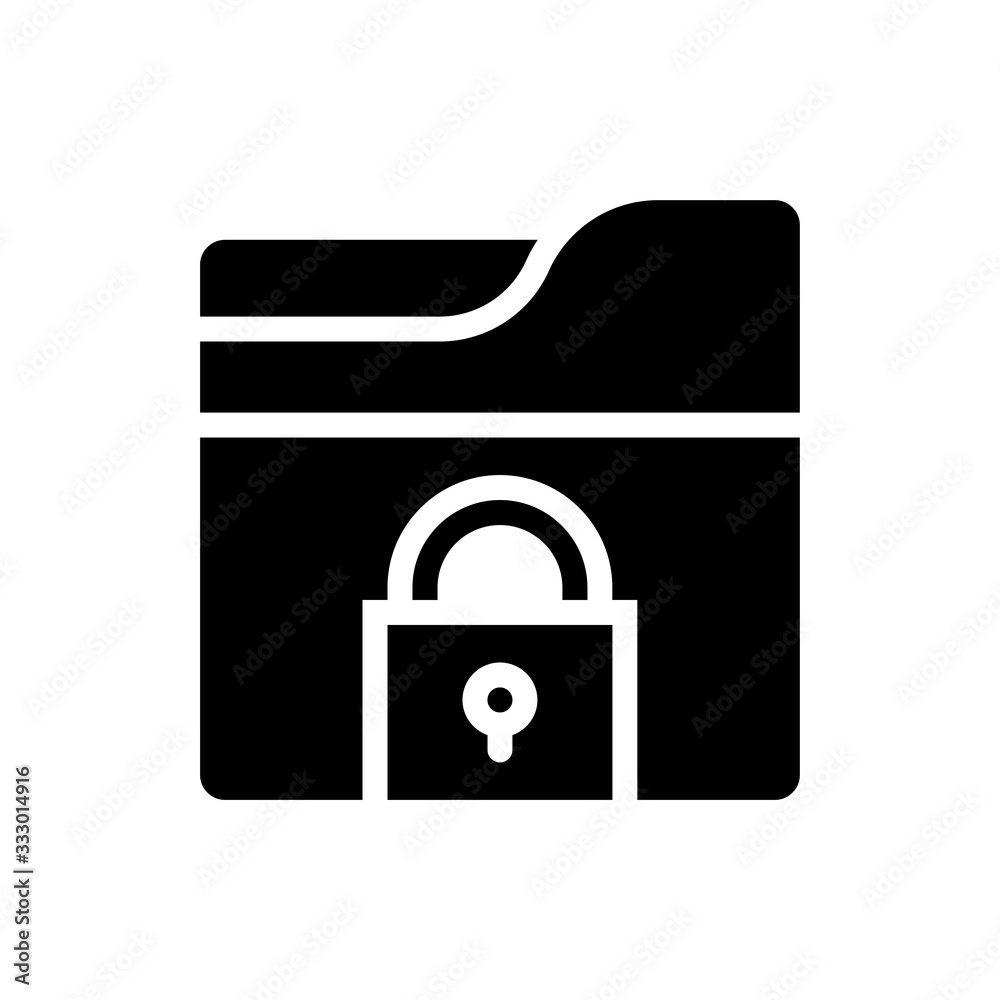 Locked Folder Vector Colour With Glyph Icon Illustration Locked Folder Vector Colour With Glyph Icon Illustration