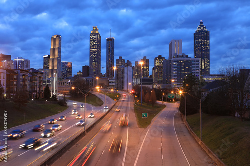 Atlanta  Georgia skyline at sunset