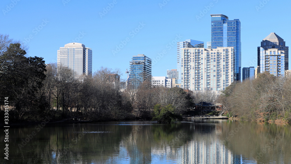 Atlanta, United States skyline and reflections