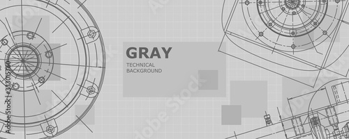 Mechanical engineering drawing. Abstract drawing. Engineering technological wallpaper